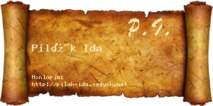 Pilák Ida névjegykártya